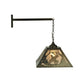 Meyda Lighting Ruffed Grouse 16" Antique Copper Hanging Wall Sconce With Silver Mica Shade Glass