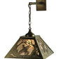 Meyda Lighting Ruffed Grouse 16" Antique Copper Hanging Wall Sconce With Silver Mica Shade Glass
