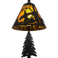 Meyda Lighting Ruffed Grouse 17" Textured Black Accent Table Lamp With Amber Mica Shade Glass