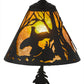 Meyda Lighting Ruffed Grouse 17" Textured Black Accent Table Lamp With Amber Mica Shade Glass