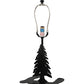 Meyda Lighting Ruffed Grouse 17" Textured Black Accent Table Lamp With Amber Mica Shade Glass