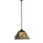 Meyda Lighting Ruffed Grouse 22" 2-Light Antique Copper Pendant Light With Silver Mica Shade Glass