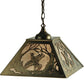 Meyda Lighting Ruffed Grouse 22" 2-Light Antique Copper Pendant Light With Silver Mica Shade Glass