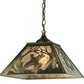Meyda Lighting Ruffed Grouse 22" 2-Light Antique Copper Pendant Light With Silver Mica Shade Glass