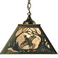 Meyda Lighting Ruffed Grouse 22" 2-Light Antique Copper Pendant Light With Silver Mica Shade Glass