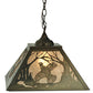 Meyda Lighting Ruffed Grouse 22" 2-Light Antique Copper Pendant Light With Silver Mica Shade Glass