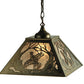 Meyda Lighting Ruffed Grouse 22" 2-Light Antique Copper Pendant Light With Silver Mica Shade Glass