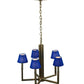 Meyda Lighting Rula 24" 5-Light Brushed Nickel Chandelier With Blue Textrene Shade