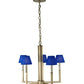 Meyda Lighting Rula 24" 5-Light Brushed Nickel Chandelier With Blue Textrene Shade