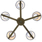 Meyda Lighting Rula 24" 5-Light Brushed Nickel Chandelier With Blue Textrene Shade