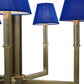 Meyda Lighting Rula 24" 5-Light Brushed Nickel Chandelier With Blue Textrene Shade