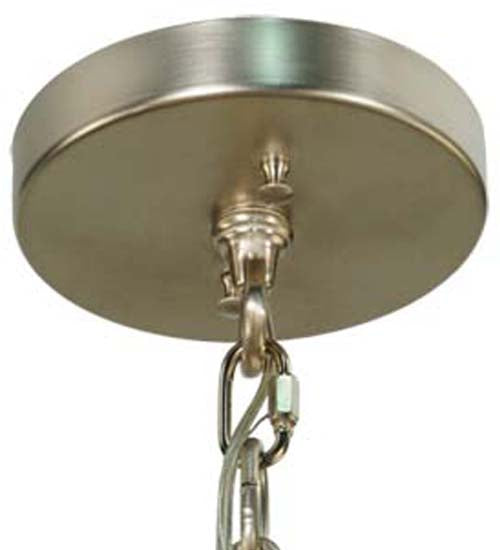 Meyda Lighting Rula 24" 5-Light Brushed Nickel Chandelier With Blue Textrene Shade