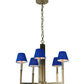 Meyda Lighting Rula 24" 5-Light Brushed Nickel Chandelier With Blue Textrene Shade