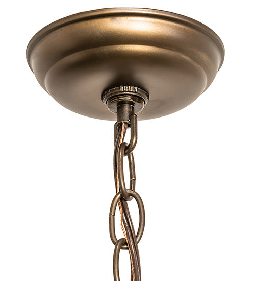 Meyda Lighting Running Horses 10" Antique Copper Pendant Light With Silver Mica Shade Glass
