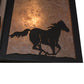 Meyda Lighting Running Horses 10" Timeless Bronze Pendant Light With Silver Mica Shade Glass
