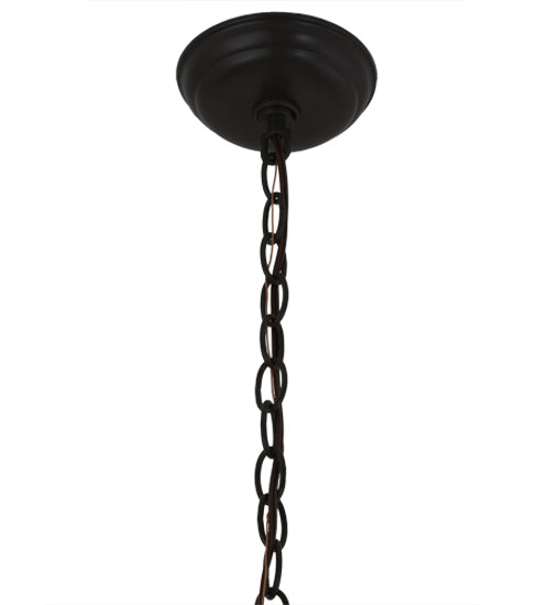 Meyda Lighting Running Horses 10" Timeless Bronze Pendant Light With Silver Mica Shade Glass