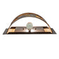 Meyda Lighting Running Horses 12" Mahogany Bronze Wall Sconce With Amber Mica Shade Glass