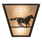 Meyda Lighting Running Horses 13" 2-Light Timeless Bronze Wall Sconce With Silver Mica Shade Glass