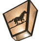 Meyda Lighting Running Horses 13" 2-Light Timeless Bronze Wall Sconce With Silver Mica Shade Glass