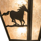 Meyda Lighting Running Horses 13" 2-Light Timeless Bronze Wall Sconce With Silver Mica Shade Glass