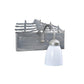 Meyda Lighting Running Horses 13" Silver Wall Sconce With White Shade Glass and Left Horse Design