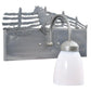 Meyda Lighting Running Horses 13" Silver Wall Sconce With White Shade Glass and Left Horse Design