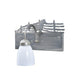 Meyda Lighting Running Horses 13" Silver Wall Sconce With White Shade Glass and Right Horse Design