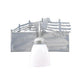 Meyda Lighting Running Horses 13" Silver Wall Sconce With White Shade Glass and Right Horse Design