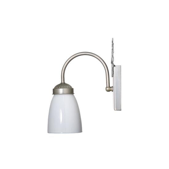 Meyda Lighting Running Horses 13" Silver Wall Sconce With White Shade Glass and Right Horse Design