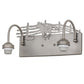 Meyda Lighting Running Horses 16" 2-Light Industrial Silver Steel Vanity Light With White Opal Shade Glass