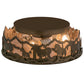 Meyda Lighting Running Horses 16" 3-Light Antique Copper Flush Mount Light With Silver Mica Shade Glass