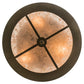 Meyda Lighting Running Horses 16" 3-Light Antique Copper Flush Mount Light With Silver Mica Shade Glass