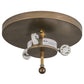 Meyda Lighting Running Horses 16" 3-Light Antique Copper Flush Mount Light With Silver Mica Shade Glass