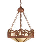 Meyda Lighting Running Horses 16" 3-Light Rust Inverted Pendant Light With Silver Mica Shade Glass