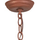 Meyda Lighting Running Horses 16" 3-Light Rust Inverted Pendant Light With Silver Mica Shade Glass