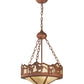 Meyda Lighting Running Horses 16" 3-Light Rust Inverted Pendant Light With Silver Mica Shade Glass