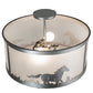 Meyda Lighting Running Horses 19" 2-Light Blackened Pewter Semi-flush Mount Light With Contrail Mist Idalight Shade