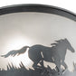 Meyda Lighting Running Horses 19" 2-Light Blackened Pewter Semi-flush Mount Light With Contrail Mist Idalight Shade