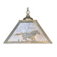 Meyda Lighting Running Horses 22" 2-Light Antique Copper Pendant Light With Silver Mica Shade Glass