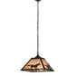 Meyda Lighting Running Horses 22" 2-Light Timeless Bronze Pendant Light With Silver Mica Shade Glass