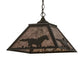 Meyda Lighting Running Horses 22" 2-Light Timeless Bronze Pendant Light With Silver Mica Shade Glass