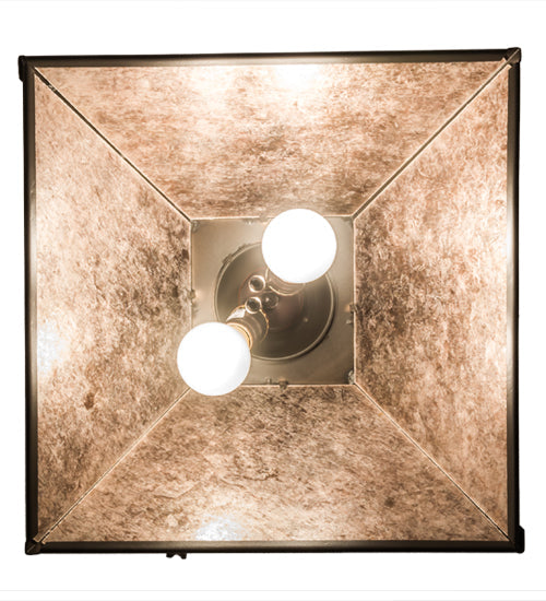 Meyda Lighting Running Horses 22" 2-Light Timeless Bronze Pendant Light With Silver Mica Shade Glass
