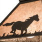 Meyda Lighting Running Horses 22" 2-Light Timeless Bronze Pendant Light With Silver Mica Shade Glass