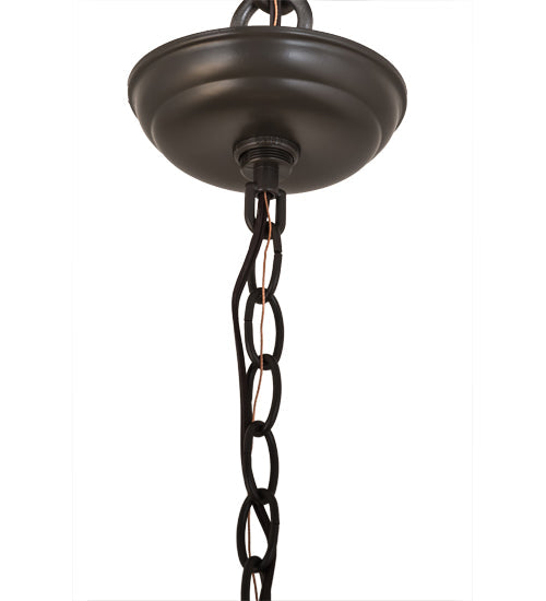 Meyda Lighting Running Horses 22" 2-Light Timeless Bronze Pendant Light With Silver Mica Shade Glass