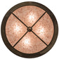 Meyda Lighting Running Horses 22" 4-Light Antique Copper Flush Mount Light With Silver Mica Shade Glass