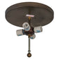 Meyda Lighting Running Horses 22" 4-Light Antique Copper Flush Mount Light With Silver Mica Shade Glass