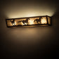 Meyda Lighting Running Horses 24" 4-Light Rust Vanity Light With Silver Mica Shade Glass
