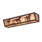 Meyda Lighting Running Horses 24" 4-Light Rust Vanity Light With Silver Mica Shade Glass