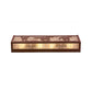 Meyda Lighting Running Horses 24" 4-Light Rust Vanity Light With Silver Mica Shade Glass