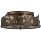 Meyda Lighting Running Horses 254703 16" 3-Light Antique Copper Flush Mount Light With Silver Mica Shade Glass